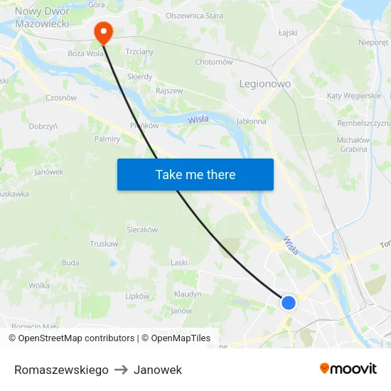 Romaszewskiego to Janowek map