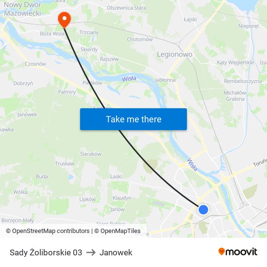 Sady Żoliborskie 03 to Janowek map