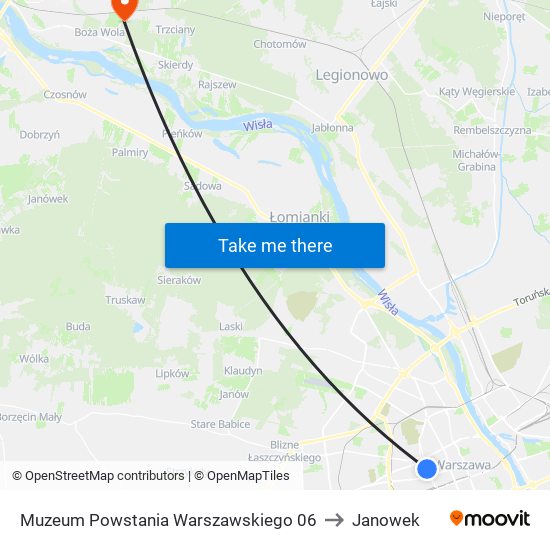 Muzeum Powstania Warszawskiego to Janowek map