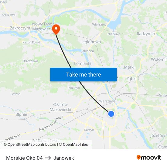 Morskie Oko 04 to Janowek map