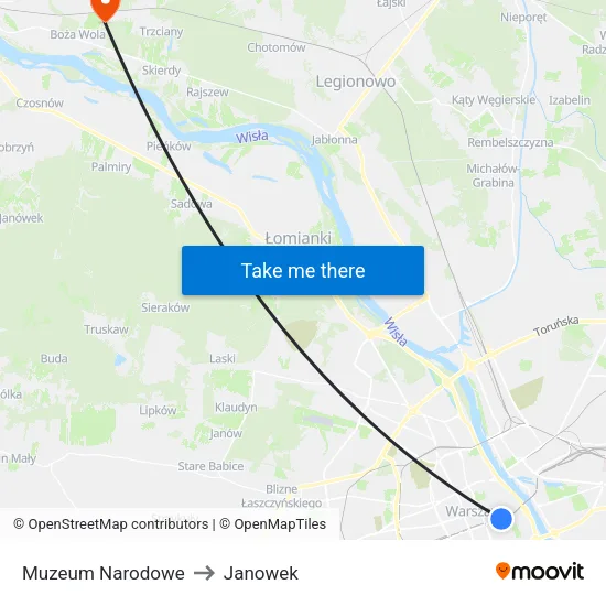 Muzeum Narodowe to Janowek map
