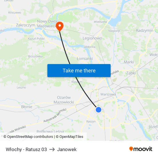 Włochy - Ratusz 03 to Janowek map