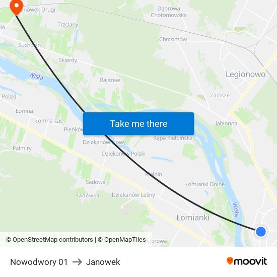 Nowodwory 01 to Janowek map