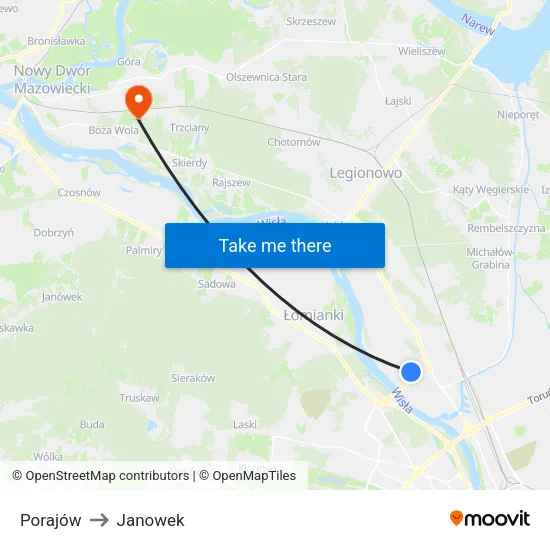 Porajów to Janowek map