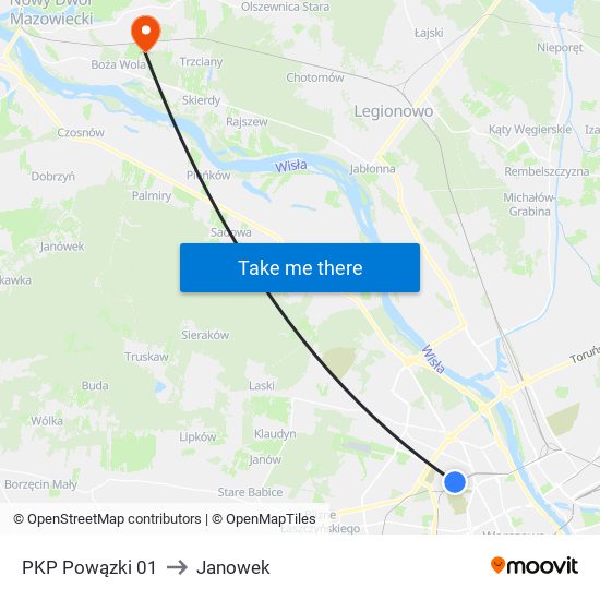 PKP Powązki 01 to Janowek map