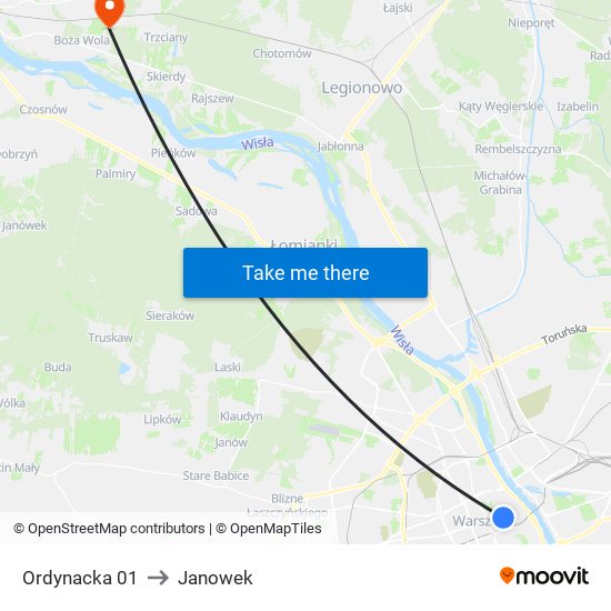 Ordynacka 01 to Janowek map