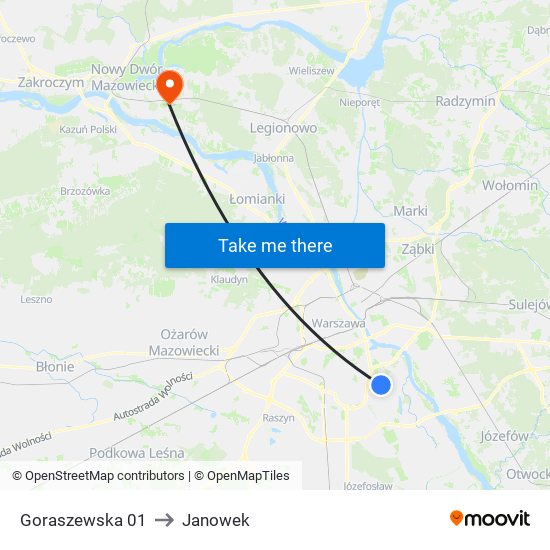 Goraszewska to Janowek map