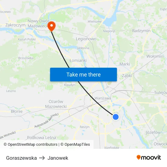 Goraszewska to Janowek map