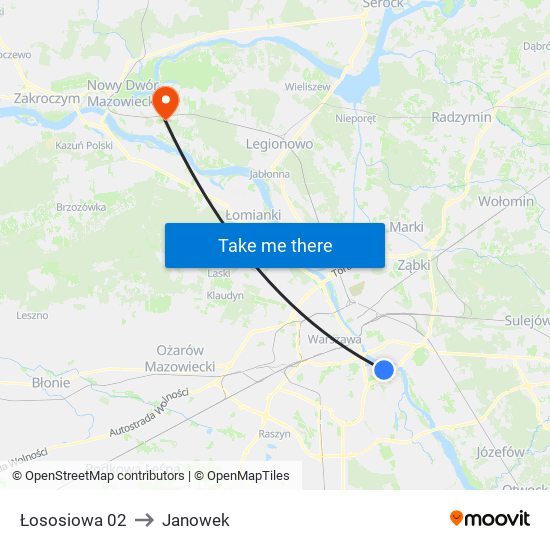 Łososiowa to Janowek map