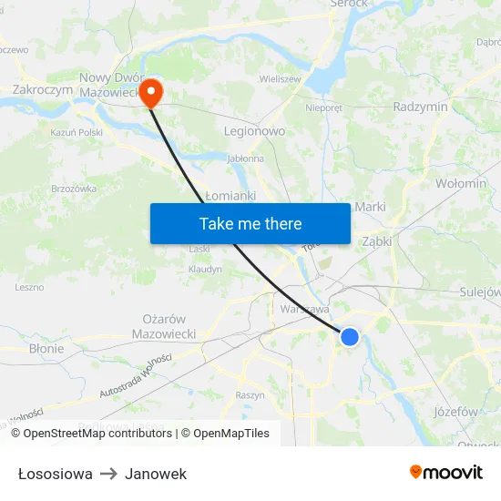 Łososiowa to Janowek map