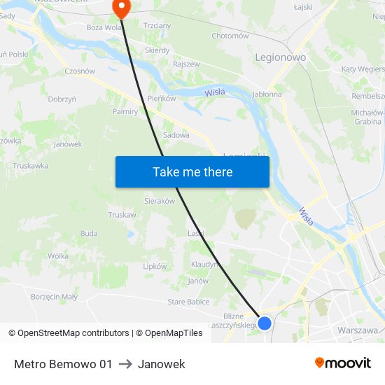 Metro Bemowo 01 to Janowek map