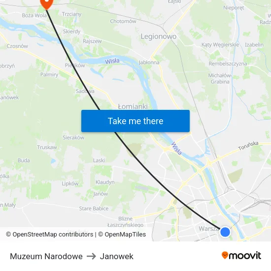Muzeum Narodowe to Janowek map
