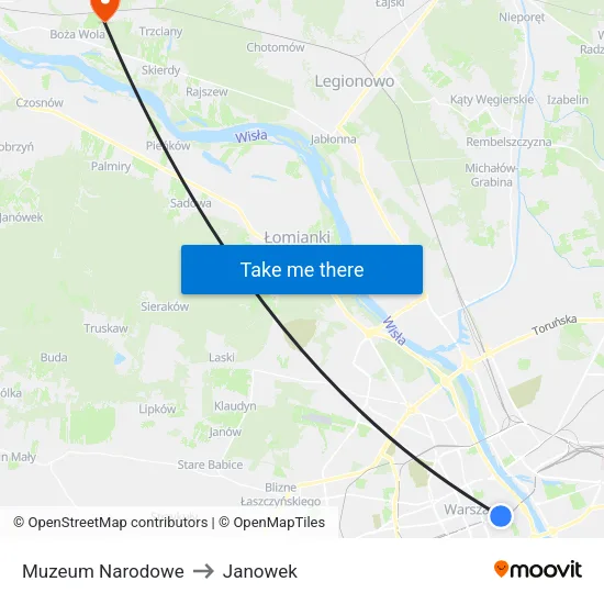 Muzeum Narodowe to Janowek map