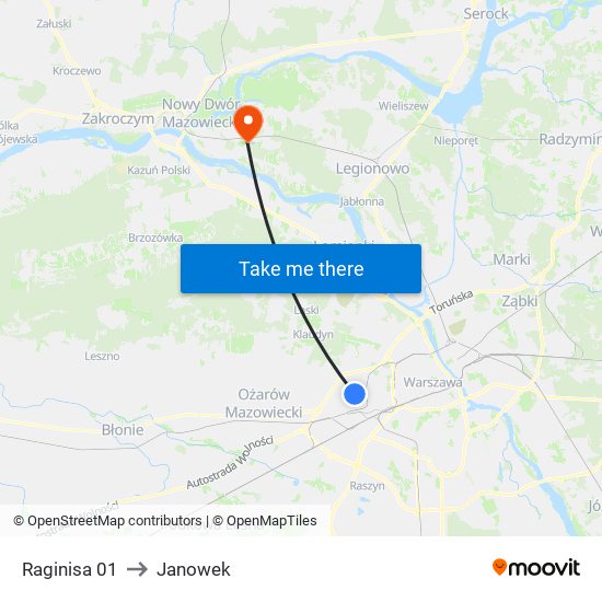 Raginisa 01 to Janowek map