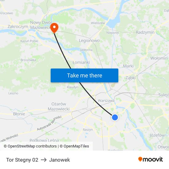 Tor Stegny 02 to Janowek map