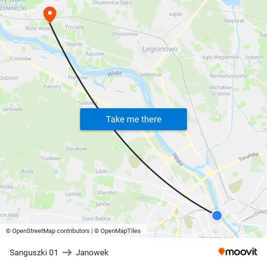 Sanguszki 01 to Janowek map