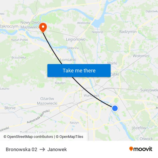 Bronowska 02 to Janowek map