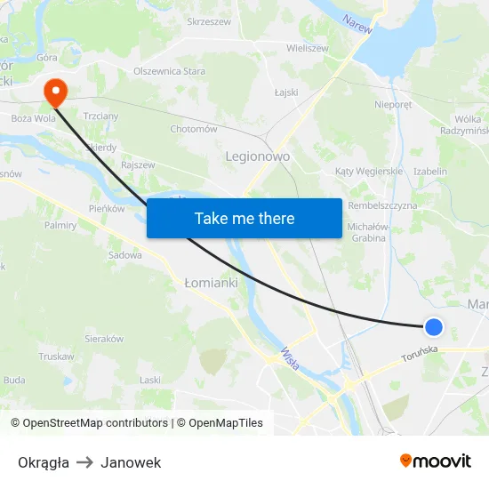 Okrągła to Janowek map