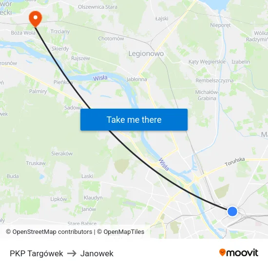 PKP Targówek to Janowek map