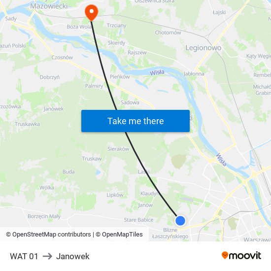 WAT 01 to Janowek map