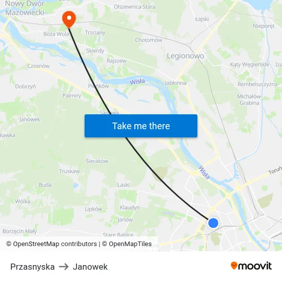 Przasnyska to Janowek map