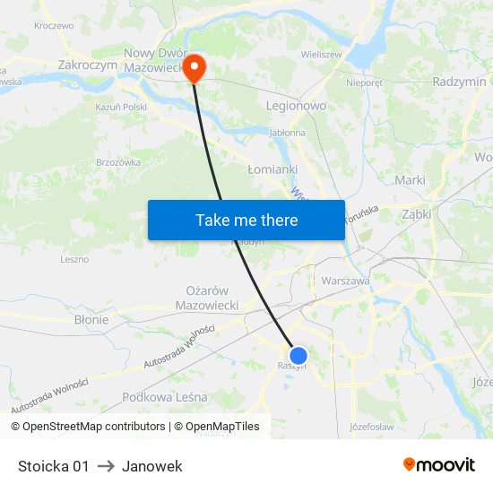 Stoicka 01 to Janowek map