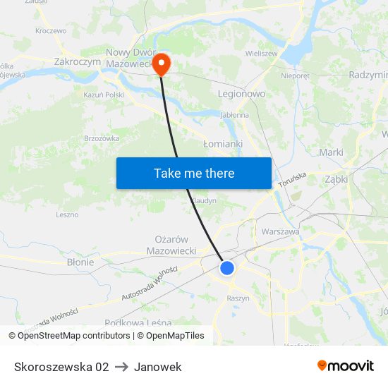 Skoroszewska 02 to Janowek map