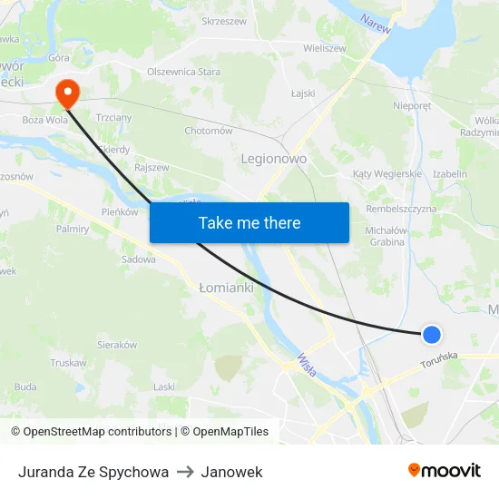 Juranda Ze Spychowa to Janowek map