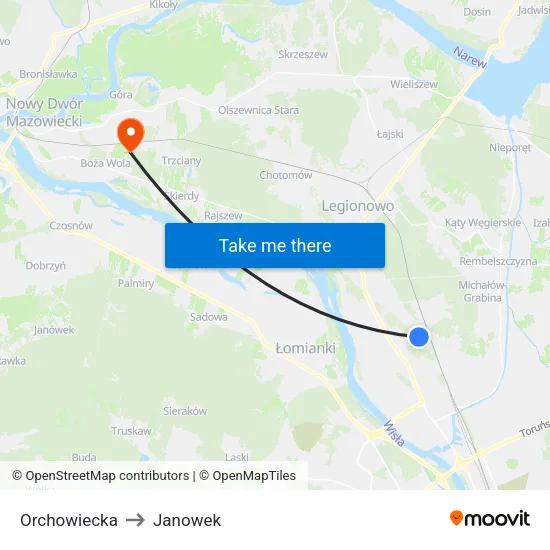 Orchowiecka to Janowek map