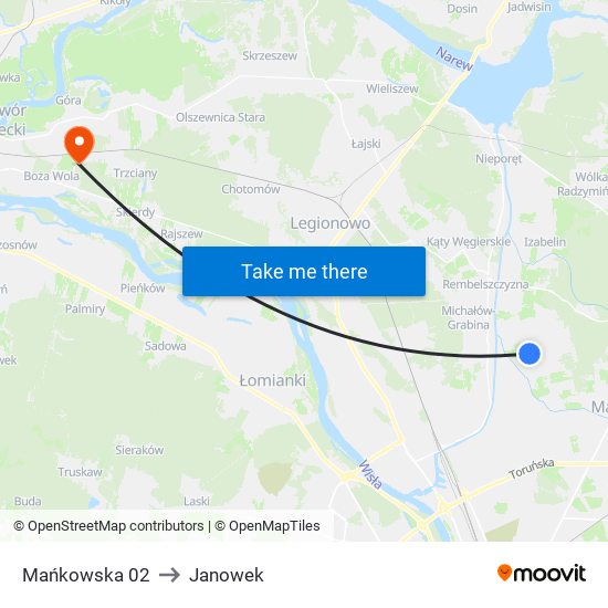 Mańkowska 02 to Janowek map