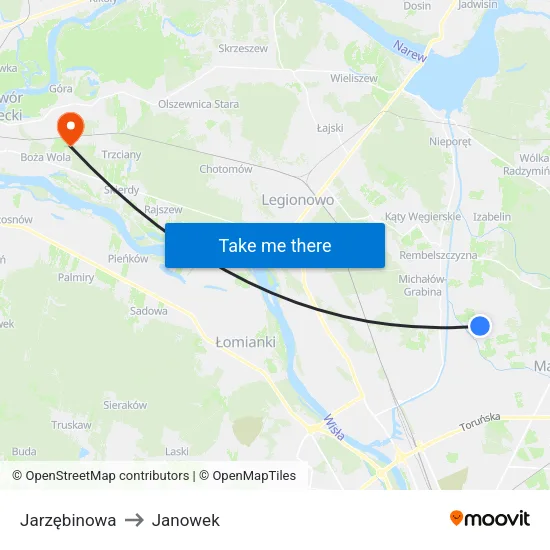 Jarzębinowa to Janowek map