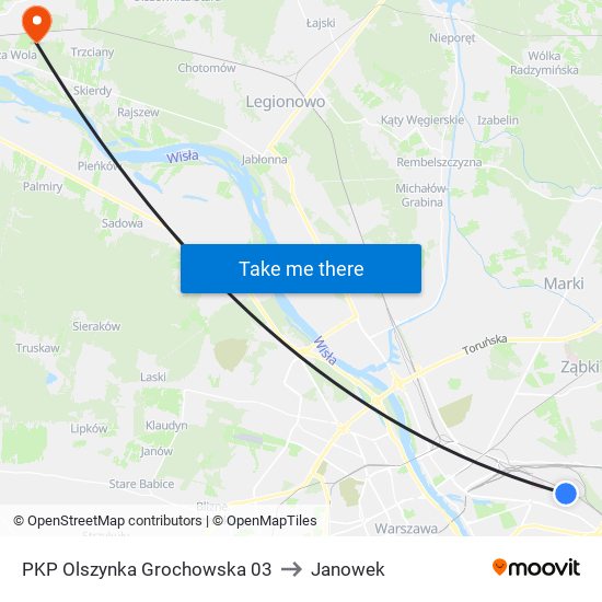 PKP Olszynka Grochowska 03 to Janowek map