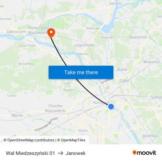 Wał Miedzeszyński 01 to Janowek map