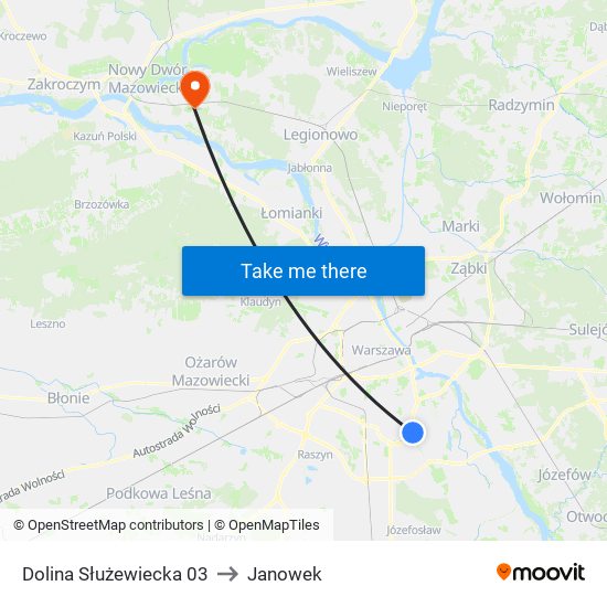 Dolina Służewiecka 03 to Janowek map