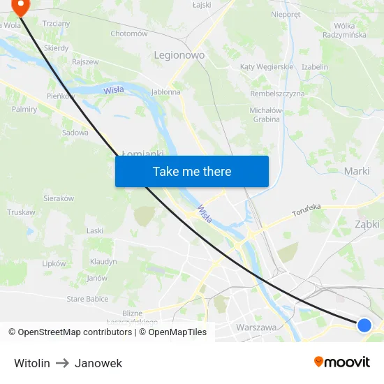 Witolin to Janowek map