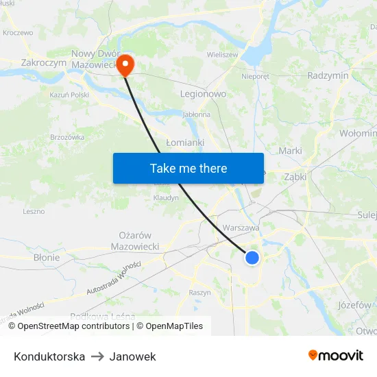 Konduktorska to Janowek map