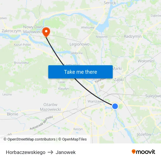 Horbaczewskiego to Janowek map