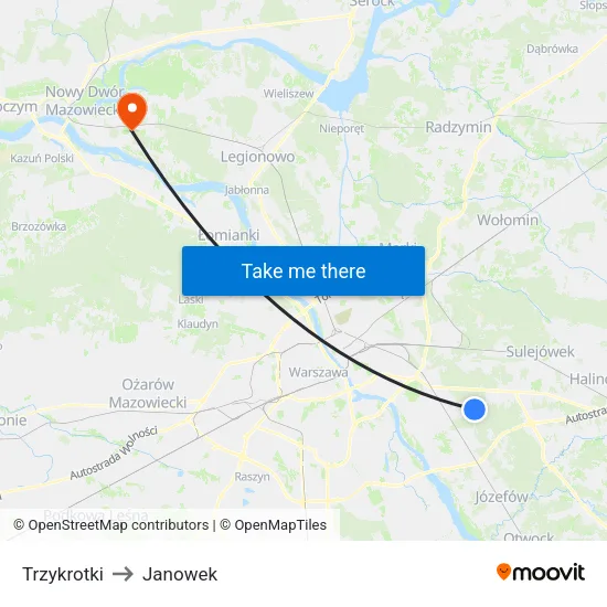 Trzykrotki to Janowek map