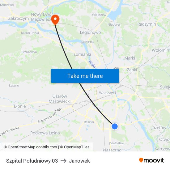 Szpital Południowy 03 to Janowek map