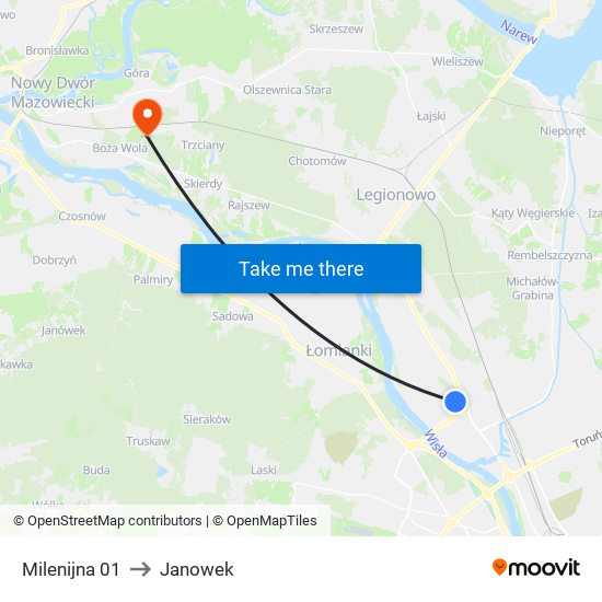 Milenijna 01 to Janowek map