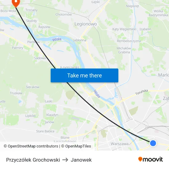 Przyczółek Grochowski to Janowek map