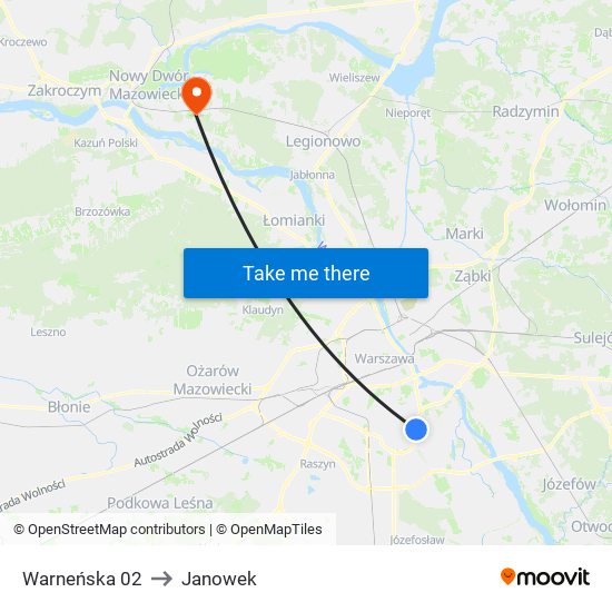 Warneńska 02 to Janowek map