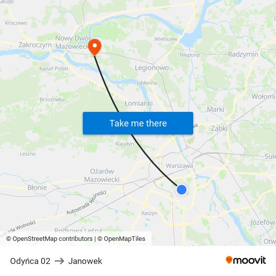 Odyńca 02 to Janowek map