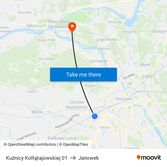 Kuźnicy Kołłątajowskiej 01 to Janowek map