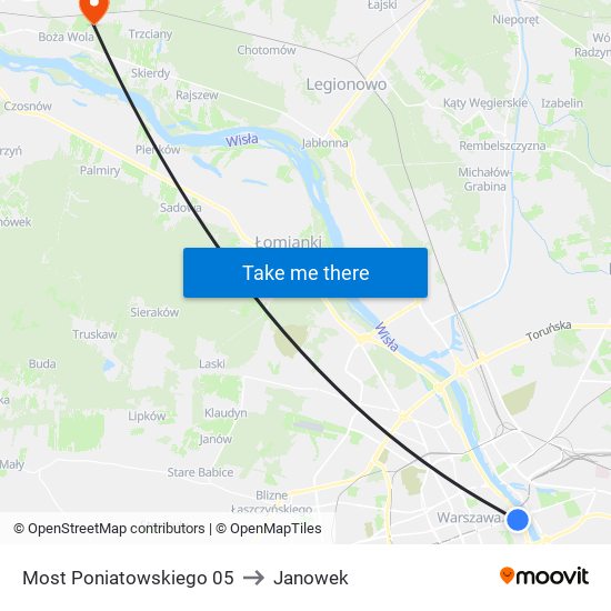 Most Poniatowskiego 05 to Janowek map