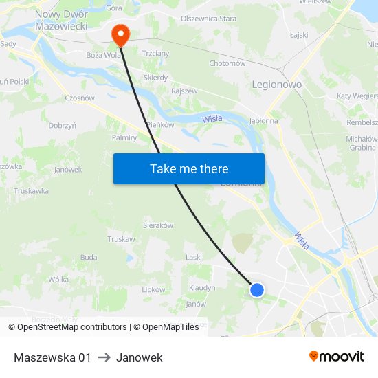 Maszewska 01 to Janowek map