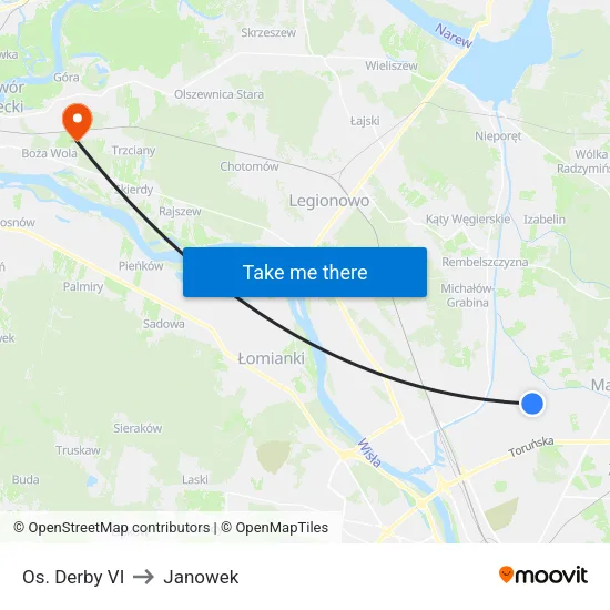 Os. Derby VI to Janowek map