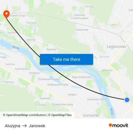 Aluzyjna to Janowek map