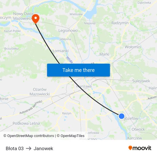 Błota to Janowek map