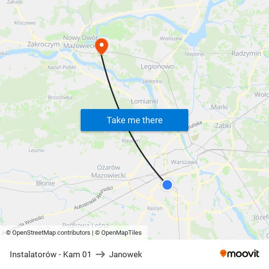 Instalatorów - Kam 01 to Janowek map
